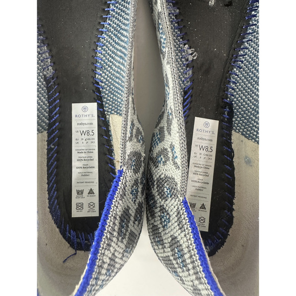 Rothy's Round Toe The Flat Ballet Slip On Knit Shoes Leopard Animal Print Sz 8.5 - Picture 8 of 13